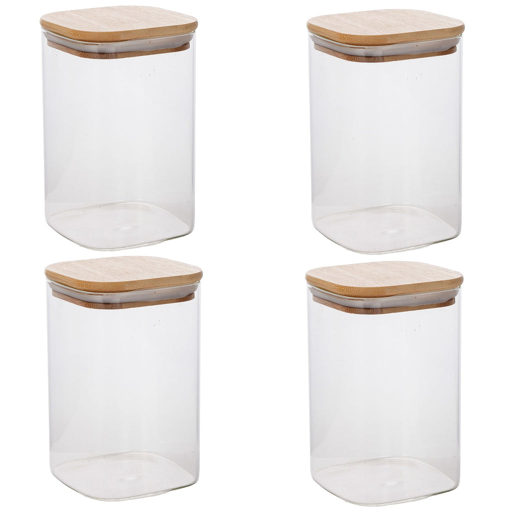 Jessar - Set of 4 Borosilicate Glass Storage Containers, 950ml Capacity - - Mounts For Less