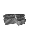 Jessar - Set of 5 Fabric Storage Baskets with Flip Lids, Gray - - Mounts For Less