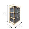 Jessar - Storage Cabinet with Removable Laundry Basket, Bamboo Frame, Grey - - Mounts For Less