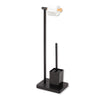 Jessar - Toilet Paper Holder with Toilet Brush, Black - - Mounts For Less