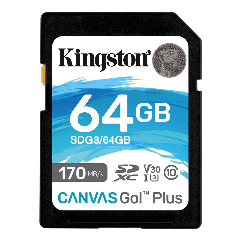 Kingston - Canvas Go! Plus SD Memory Card, 170R C10 UHS-I U3 V30, 64GB Capacity - - Mounts For Less