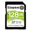 Kingston - Canvas Select Plus SD Card, 100R C10 UHS-I U1 V10, 128GB Capacity - - Mounts For Less