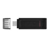 Kingston - DataTraveler 70 USB Type-C 3.2 Gen 1 Flash Drive, 128 GB Capacity, Black - - Mounts For Less
