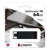 Kingston - DataTraveler 70 USB Type-C 3.2 Gen 1 Flash Drive, 64 GB Capacity, Black - - Mounts For Less