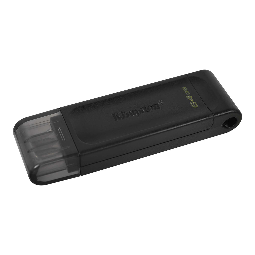 Kingston - DataTraveler 70 USB Type-C 3.2 Gen 1 Flash Drive, 64 GB Capacity, Black - - Mounts For Less
