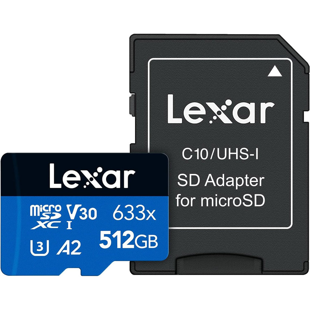 Lexar - High Performance UHS-I SDHC Card with SD Adapter, 512GB Capacity - - Mounts For Less
