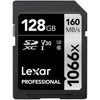 Lexar - SDXC UHS-I 1066 x Professional Silver Series Card, Up to 160 MB/s Reading, 128GB Capacity - - Mounts For Less