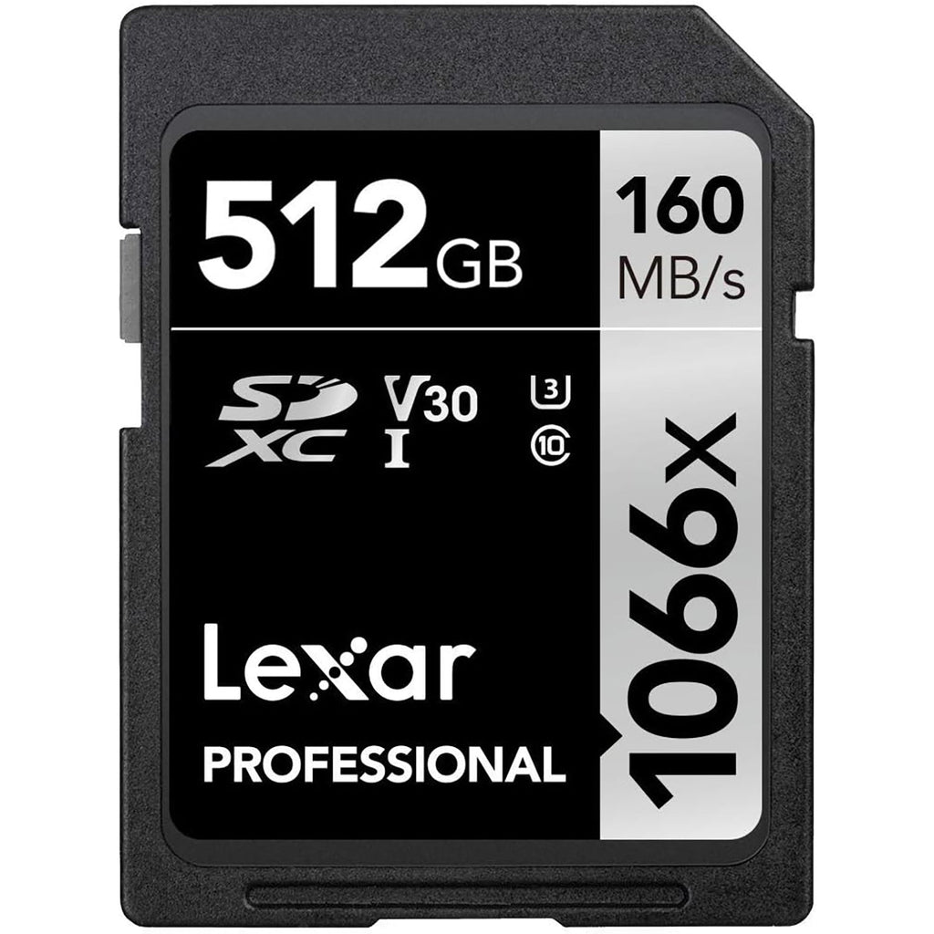 Lexar - SDXC UHS-I 1066 x Professional Silver Series Card, Up to 160 MB/s Reading, 512GB Capacity - - Mounts For Less