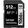 Lexar - SDXC UHS-I 1066 x Professional Silver Series Card, Up to 160 MB/s Reading, 512GB Capacity - - Mounts For Less