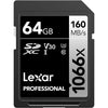 Lexar - SDXC UHS-I 1066 x Professional Silver Series Card, Up to 160 MB/s Reading, 64GB Capacity - - Mounts For Less
