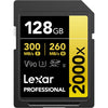 Lexar - SDXC UHS-II 2000X Professional Card, Up to 300 MB/s Reading, 128GB Capacity - - Mounts For Less