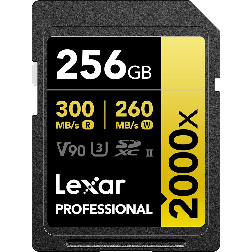 Lexar - SDXC UHS-II 2000X Professional Card, Up to 300 MB/s Reading, 256GB Capacity - - Mounts For Less
