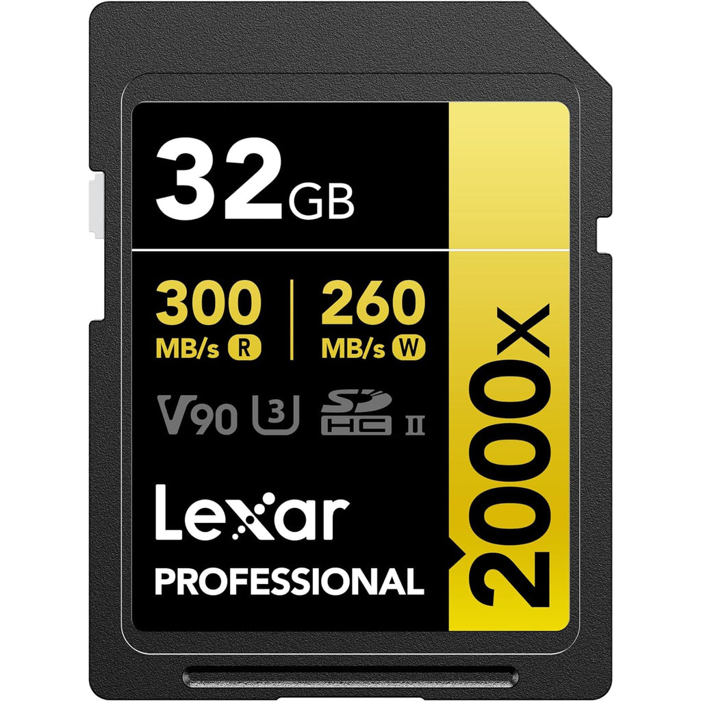 Lexar - SDXC UHS-II 2000X Professional Card, Up to 300 MB/s Reading, 32GB Capacity - - Mounts For Less