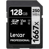 Lexar - SDXC UHS-II/U3 1667X Professional Card, Up to 250 MB/s Reading, 128GB Capacity - - Mounts For Less