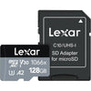 Lexar - microSDXC UHS-I Card with SD Adapter, Up to 160 MB/s Reading, 128GB Capacity - - Mounts For Less