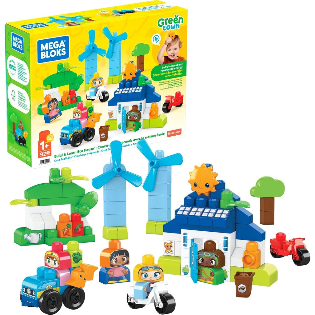 MEGA Bloks – Green Town Toddler Building Blocks Set with Figures (88 Pieces) - - Mounts For Less