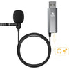 Maono - Omnidirectional USB Lavalier Microphone with Audio Jack for Headphones, Black - - Mounts For Less