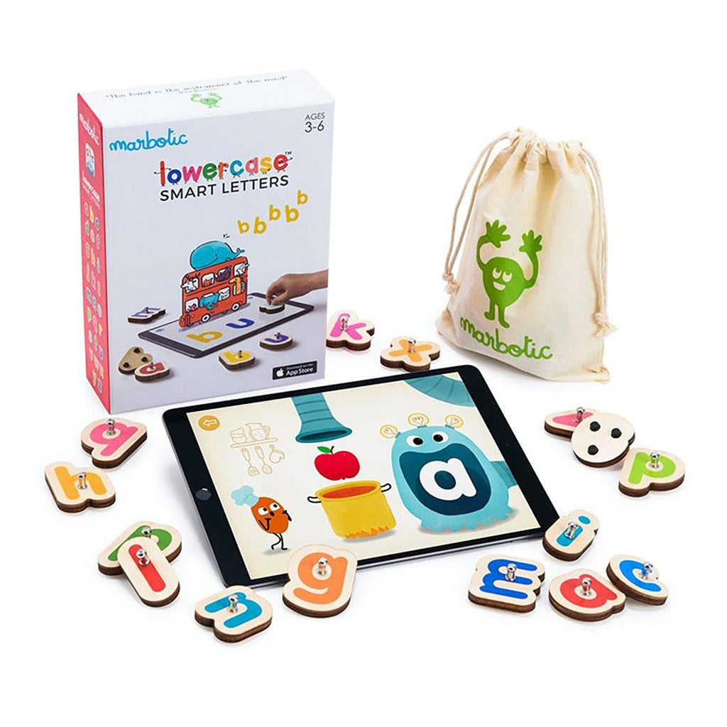 Marbotic - Intelligent Wooden Letter Set for Tablet, For Children Ages 3 to 5 - - Mounts For Less