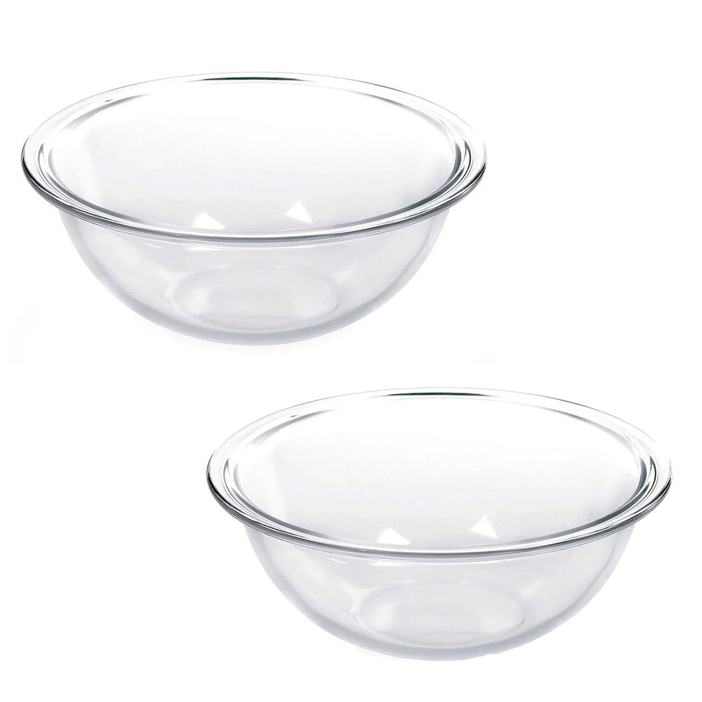 Marinex - Set of 2 Glass Mixing Bowls, 1.5 Liter Capacity, Dishwasher Safe - - Mounts For Less