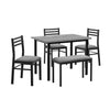 Monarch Specialties I 1037 - Dining Set, 5pcs Set, 40" Rectangular, Kitchen, Small, Black Metal, Grey Laminate, Grey Fabric, Contemporary, Modern - - Mounts For Less