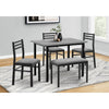 Monarch Specialties I 1037 - Dining Set, 5pcs Set, 40" Rectangular, Kitchen, Small, Black Metal, Grey Laminate, Grey Fabric, Contemporary, Modern - - Mounts For Less