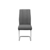 Monarch Specialties I 1061 - Dining Chair, Set Of 2, Side, Upholstered, Kitchen, Dining Room, 39" Height, Grey Fabric, Chrome Metal, Contemporary, Modern - - Mounts For Less