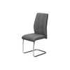 Monarch Specialties I 1061 - Dining Chair, Set Of 2, Side, Upholstered, Kitchen, Dining Room, 39" Height, Grey Fabric, Chrome Metal, Contemporary, Modern - - Mounts For Less