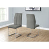 Monarch Specialties I 1061 - Dining Chair, Set Of 2, Side, Upholstered, Kitchen, Dining Room, 39" Height, Grey Fabric, Chrome Metal, Contemporary, Modern - - Mounts For Less