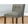Monarch Specialties I 1218 - Dining Chair, 38" Height, Set Of 2, Upholstered, Dining Room, Side, Kitchen, Grey Fabric, Walnut Wood Legs, Modern - - Mounts For Less