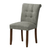 Monarch Specialties I 1218 - Dining Chair, 38" Height, Set Of 2, Upholstered, Dining Room, Side, Kitchen, Grey Fabric, Walnut Wood Legs, Modern - - Mounts For Less