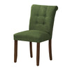 Monarch Specialties I 1219 - Dining Chair, 38" Height, Set Of 2, Upholstered, Dining Room, Side, Kitchen, Green Fabric, Walnut Wood Legs, Modern - - Mounts For Less