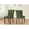 Monarch Specialties I 1219 - Dining Chair, 38" Height, Set Of 2, Upholstered, Dining Room, Side, Kitchen, Green Fabric, Walnut Wood Legs, Modern - - Mounts For Less