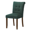 Monarch Specialties I 1220 - Dining Chair, 38" Height, Set Of 2, Upholstered, Dining Room, Side, Kitchen, Blue Fabric, Walnut Wood Legs, Modern - - Mounts For Less