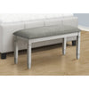 Monarch Specialties I 1257 - Bench, 41" Rectangular, Kitchen, Dining Room, Entryway, Bedroom, Upholstered, Wood, Grey Solid Wood, Grey Fabric, Transitional - - Mounts For Less