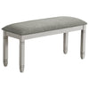 Monarch Specialties I 1257 - Bench, 41" Rectangular, Kitchen, Dining Room, Entryway, Bedroom, Upholstered, Wood, Grey Solid Wood, Grey Fabric, Transitional - - Mounts For Less