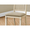 Monarch Specialties I 1265 - Dining Chair, 38" Height, Set Of 2, Side, Upholstered, Kitchen, Dining Room, Antique White, Beige Linen Look, Transitional - - Mounts For Less