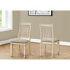 Monarch Specialties I 1265 - Dining Chair, 38" Height, Set Of 2, Side, Upholstered, Kitchen, Dining Room, Antique White, Beige Linen Look, Transitional - - Mounts For Less