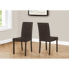 Monarch Specialties I 1303 - Chair, Set Of 2, Side, Upholstered, Kitchen, Dining, Brown Leather Look, Brown Wood Legs, Transitional - - Mounts For Less