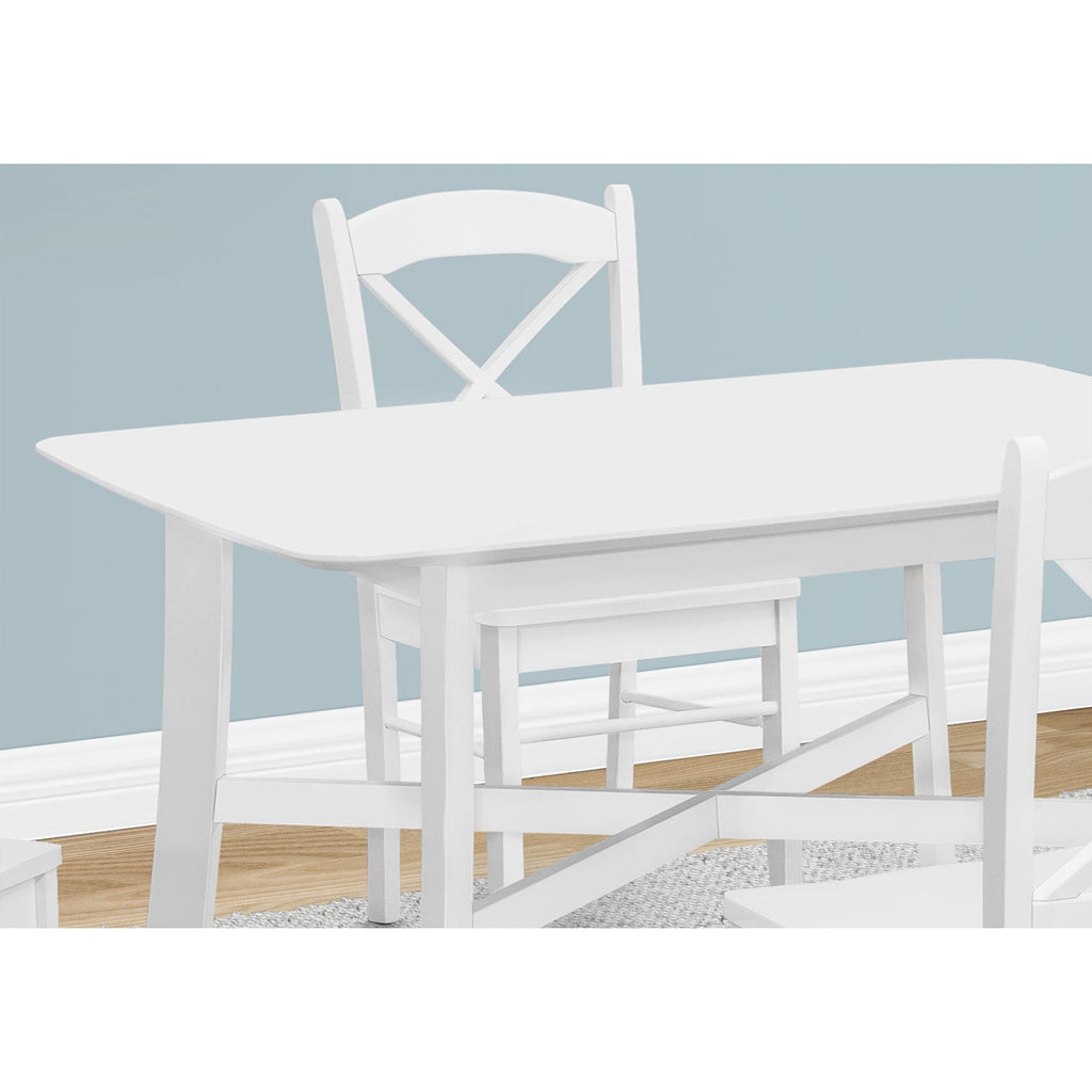 Monarch Specialties I 1323 - Dining Table, 48" Rectangular, Small, Kitchen, Dining Room, White Veneer, Wood Legs, Transitional - - Mounts For Less
