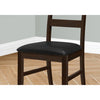 Monarch Specialties I 1332 - Dining Chair, Set Of 2, 37" Height, Kitchen, Dining Room, Side, Upholstered, Brown Leather Look, Brown Solid Wood, Transitional - - Mounts For Less