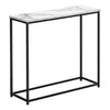 Monarch Specialties I 2255 - Accent Table, Console, Entryway, Narrow, Sofa, Living Room, Bedroom, White Marble Look Laminate, Black Metal, Contemporary, Modern - - Mounts For Less