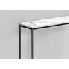 Monarch Specialties I 2255 - Accent Table, Console, Entryway, Narrow, Sofa, Living Room, Bedroom, White Marble Look Laminate, Black Metal, Contemporary, Modern - - Mounts For Less