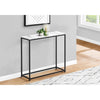 Monarch Specialties I 2255 - Accent Table, Console, Entryway, Narrow, Sofa, Living Room, Bedroom, White Marble Look Laminate, Black Metal, Contemporary, Modern - - Mounts For Less