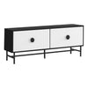 Monarch Specialties I 2732 - Tv Stand, 60 Inch, Console, Media Entertainment Center, Storage Cabinet, Living Room, Bedroom, Black And White Laminate, Black Metal, Contemporary, Modern - - Mounts For Less
