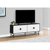 Monarch Specialties I 2732 - Tv Stand, 60 Inch, Console, Media Entertainment Center, Storage Cabinet, Living Room, Bedroom, Black And White Laminate, Black Metal, Contemporary, Modern - - Mounts For Less
