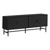 Monarch Specialties I 2733 - Tv Stand, 60 Inch, Console, Media Entertainment Center, Storage Cabinet, Living Room, Bedroom, Black Laminate, Black Metal, Contemporary, Modern - - Mounts For Less