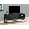 Monarch Specialties I 2734 - Tv Stand, 60 Inch, Console, Media Entertainment Center, Storage Cabinet, Living Room, Bedroom, Black Laminate, Black Metal, Contemporary, Modern - - Mounts For Less