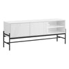 Monarch Specialties I 2738 - Tv Stand, 60 Inch, Console, Media Entertainment Center, Storage Cabinet, Living Room, Bedroom, White Laminate, Black Metal, Contemporary, Modern - - Mounts For Less