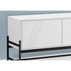 Monarch Specialties I 2738 - Tv Stand, 60 Inch, Console, Media Entertainment Center, Storage Cabinet, Living Room, Bedroom, White Laminate, Black Metal, Contemporary, Modern - - Mounts For Less