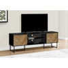 Monarch Specialties I 2752 - Tv Stand, 72 Inch, Console, Media Entertainment Center, Storage Cabinet, Living Room, Bedroom, Brown And Black Laminate, Black Metal, Contemporary, Modern - - Mounts For Less